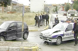 Isparta'da Polis Aracı Kaza Yaptı