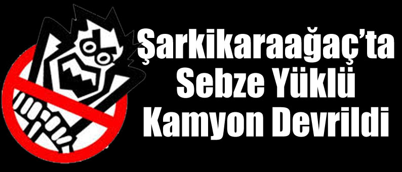 Sebze Yüklü Kamyon Devrildi