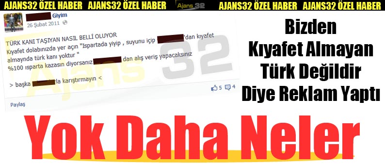 Bizden Kıyafet Almayan Türk Değildir