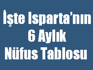İşte Isparta’nın 6 Aylık Nüfus Tablosu