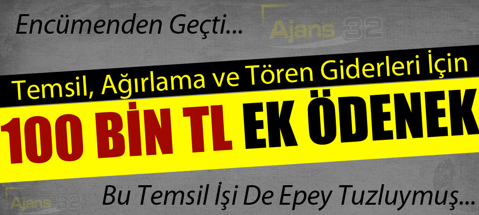 Temsil Giderleri İçin 100 Bin TL’lik Ek Bütçe