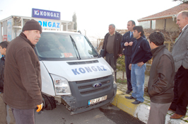 Tüp Kamyonu Çarptı