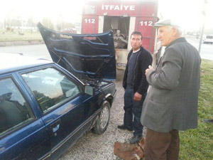 Seyir Halindeki Otomobil Alev Aldı