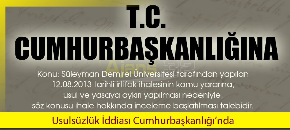Usulsüzlük İddiası Cumhurbaşkanlığı’nda