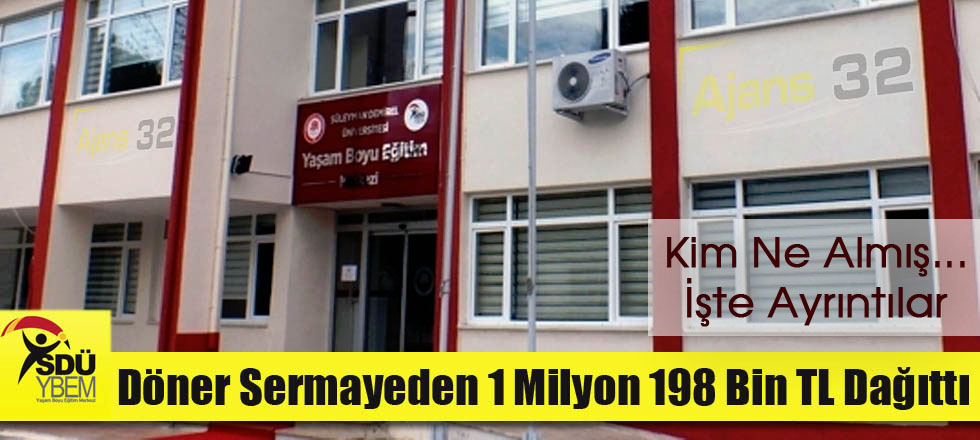 YBEM Döner Sermayeden 1 Milyon 198 Bin TL Dağıttı