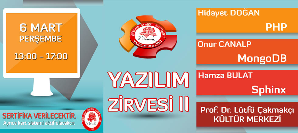 SDÜ Yazılım Kulübünden Yazılım Zirvesi