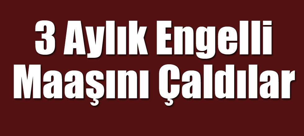 3 Aylık Engelli Maaşını Çaldılar