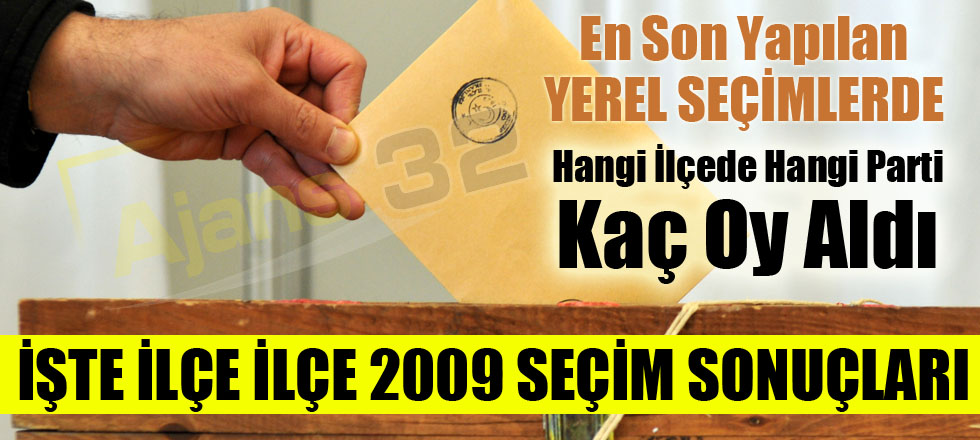 İşte İlçe İlçe 2009 Seçim Sonuçları