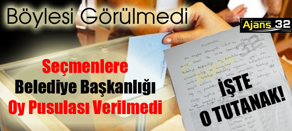 Seçmenlere Belediye Başkanlığı Oy Pusulası Verilmedi