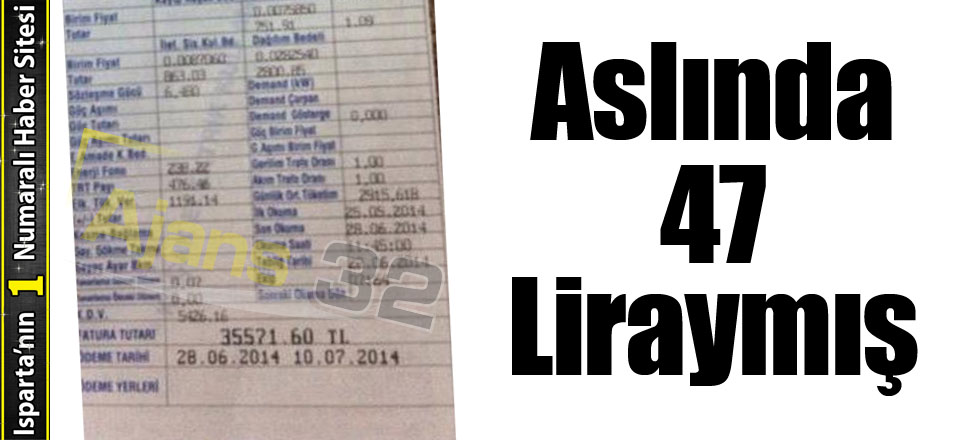 Aslında 47 Liraymış