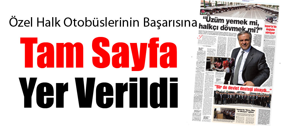 Tam Sayfa Yer Verildi