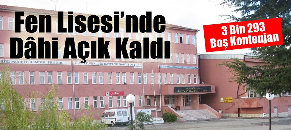 Fen Lisesi’nde Dâhi Açık Kaldı