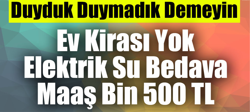 Ev Kirası Yok Elektrik Su Bedava!