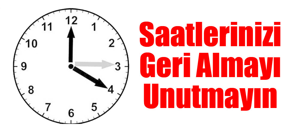 Saatlerinizi Geri Almayı Unutmayın