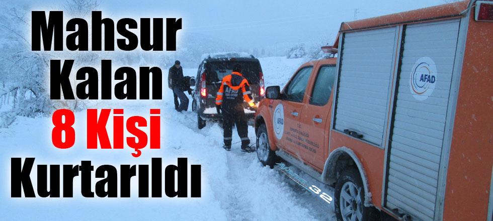 Mahsur Kalan 8 Kişi Kurtarıldı