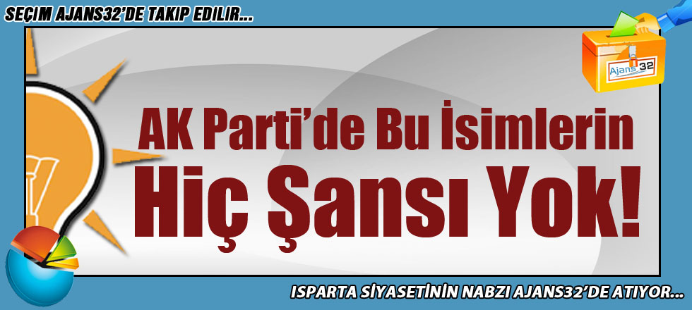 AK Parti'de Bu İsimlerin Hiç Şansı Yok!