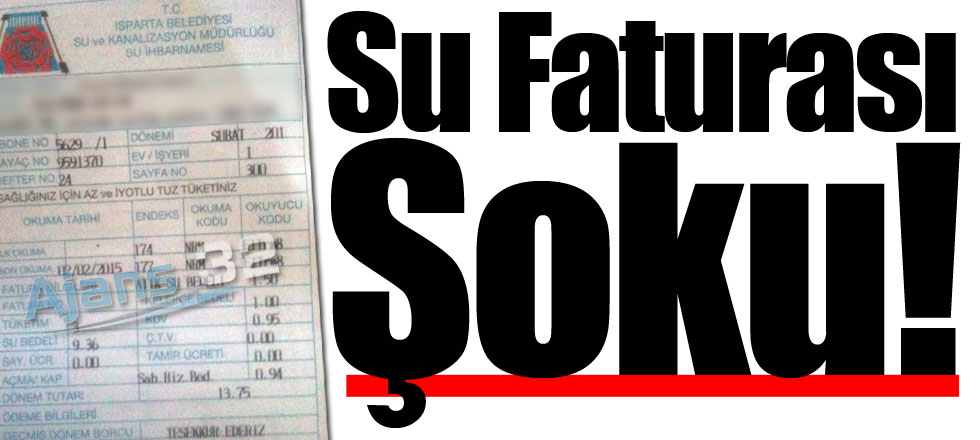 Su Faturası Şoku!