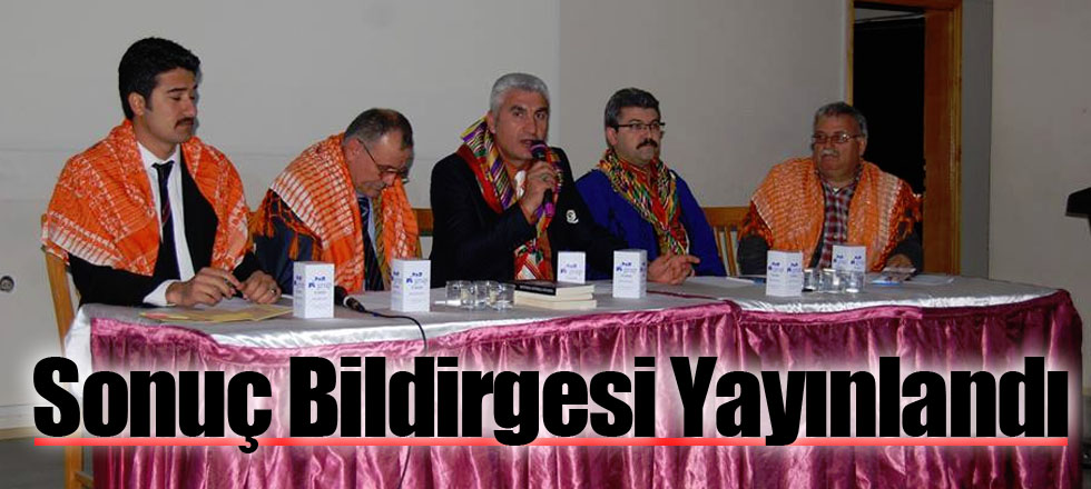 Sonuç Bildirgesi Yayınlandı