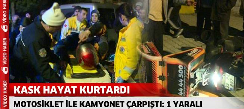 Motosiklet ile Kamyonet Çarpıştı