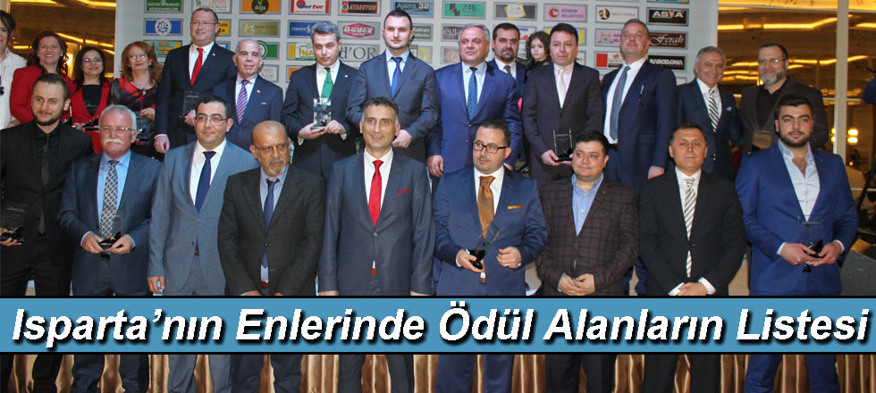 Isparta'nın Enlerinde Ödül Alanların Listesi