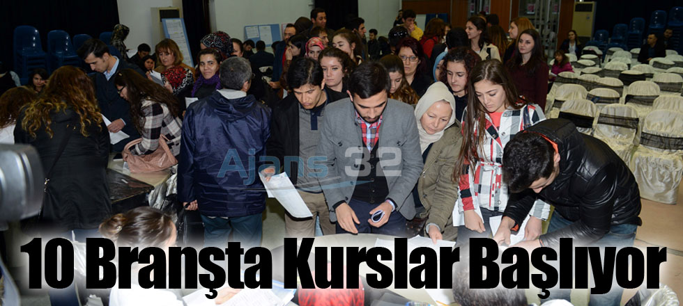 10 Branşta Kurslar Başlıyor