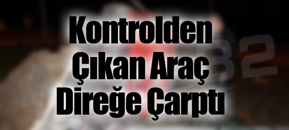 Kontrolden Çıkan Araç Direğe Çarptı