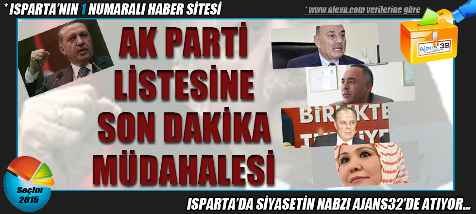 AK Parti Listesine Son Dakika Müdahalesi