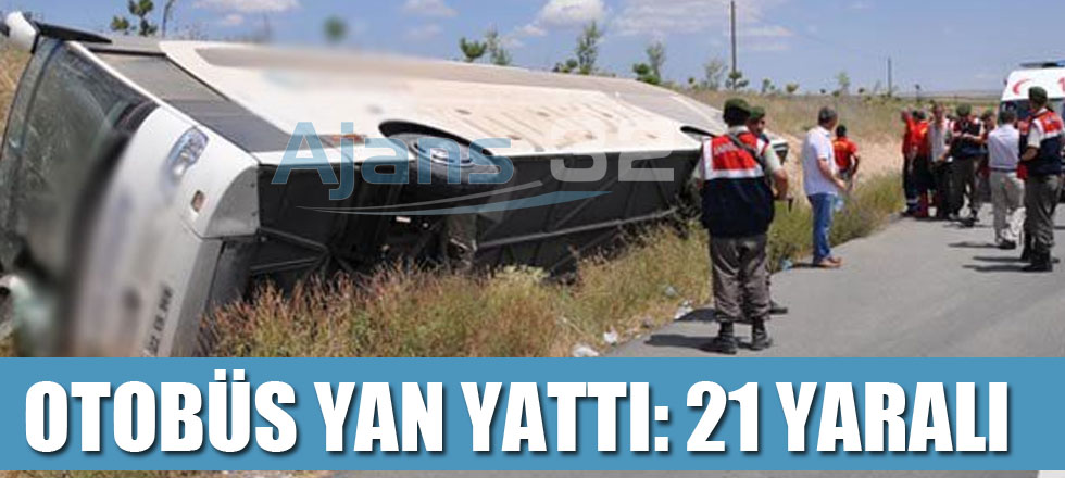 Otobüs Yan Yattı: 21 Yaralı