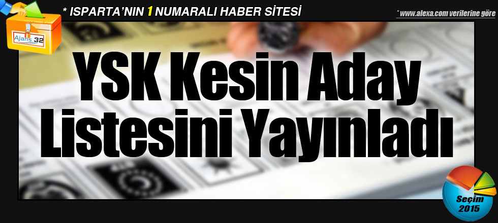 YSK Kesin Aday Listesini Yayınladı