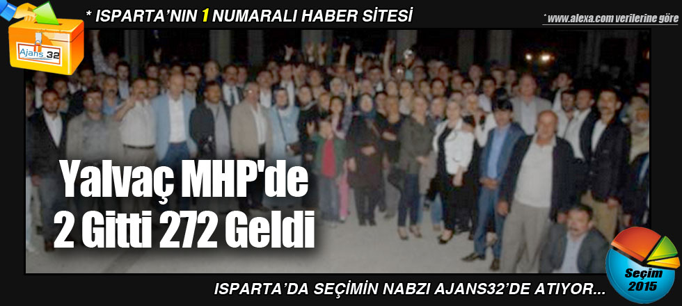 Yalvaç MHP'de 2 Gitti 272 Geldi