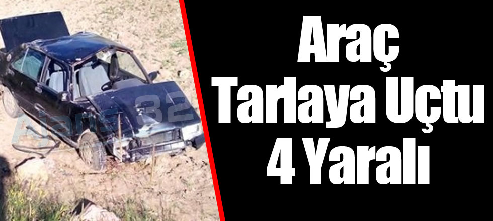 Araç Tarlaya Uçtu 4 Yaralı