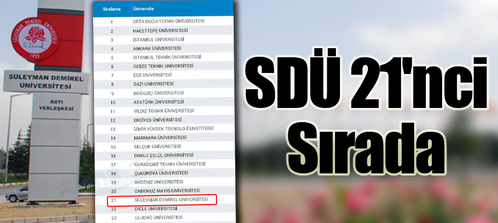 SDÜ 21'nci Sırada