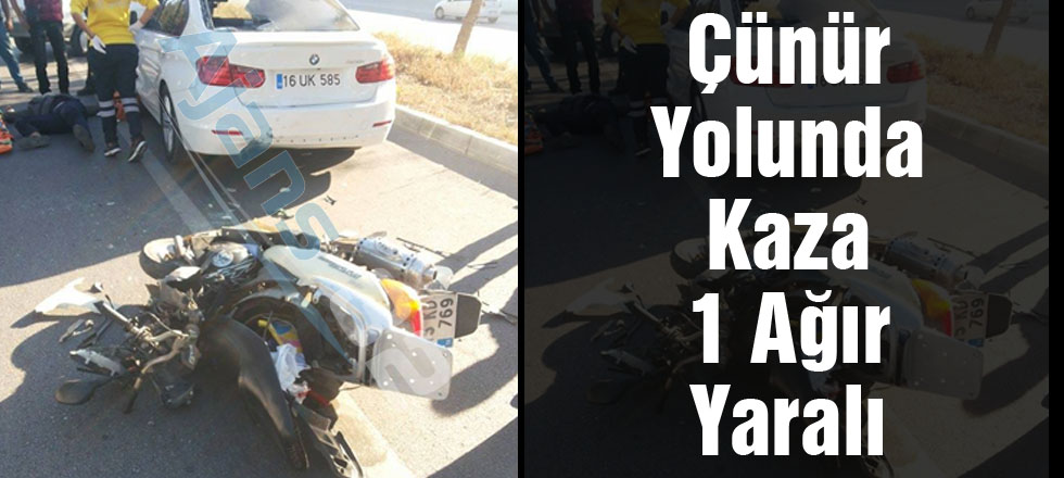 Çünür Yolunda Kaza 1 Ağır Yaralı