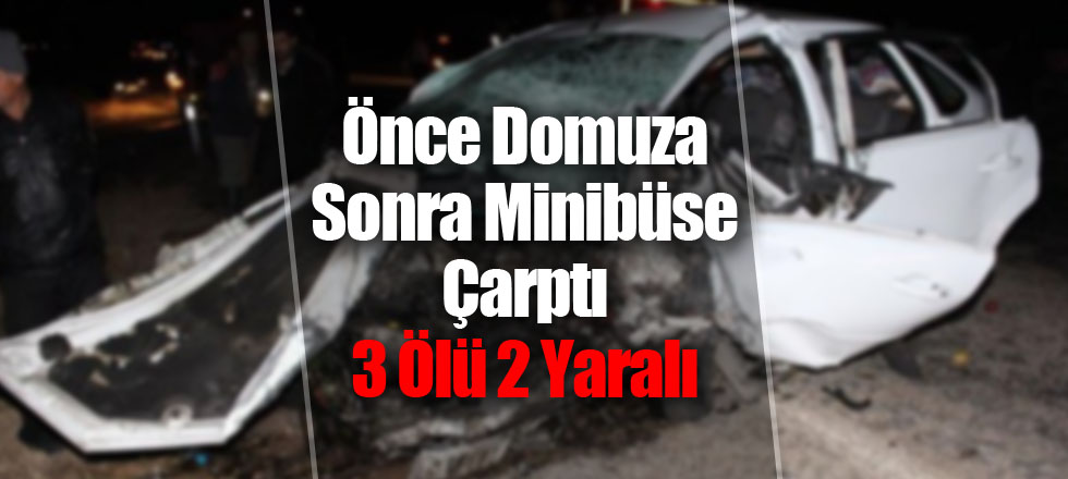 Önce Domuza Sonra Minibüse Çarptı 3 Ölü 2 Yaralı