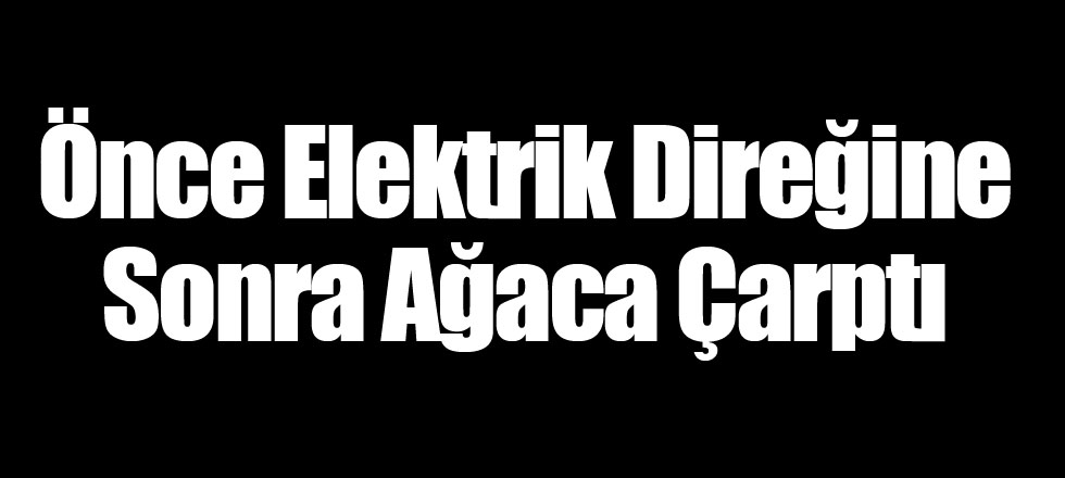 Önce Elektrik Direğine Sonra Ağaca Çarptı