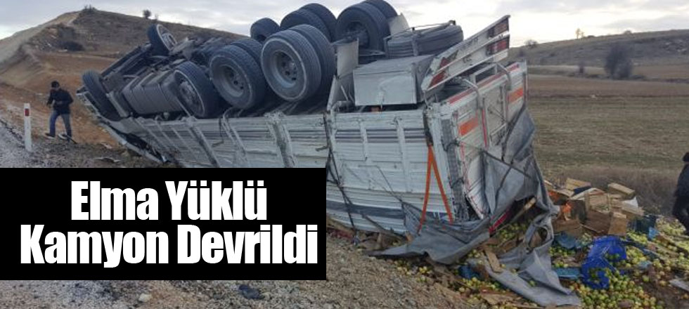 Elma Yüklü Kamyon Devrildi