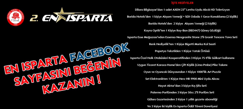 En Isparta - Isparta'nın Enleri Facebook Sayfasını Beğenin Kazanın…