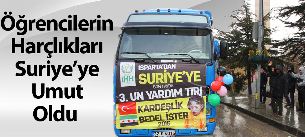 Öğrencilerin Harçlıkları Suriye’ye Umut Oldu