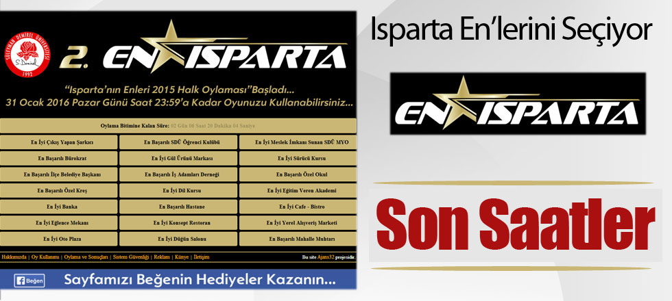 En Isparta'da Son Saatler