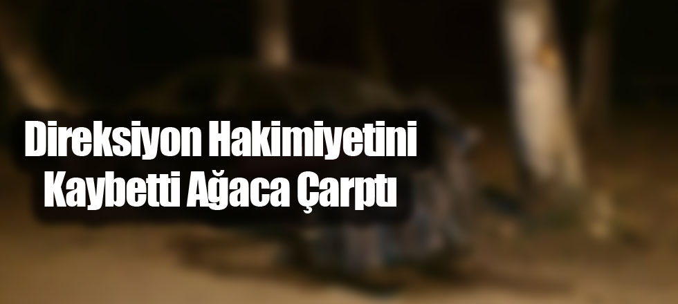 Direksiyon Hakimiyetini Kaybetti Ağaca Çarptı