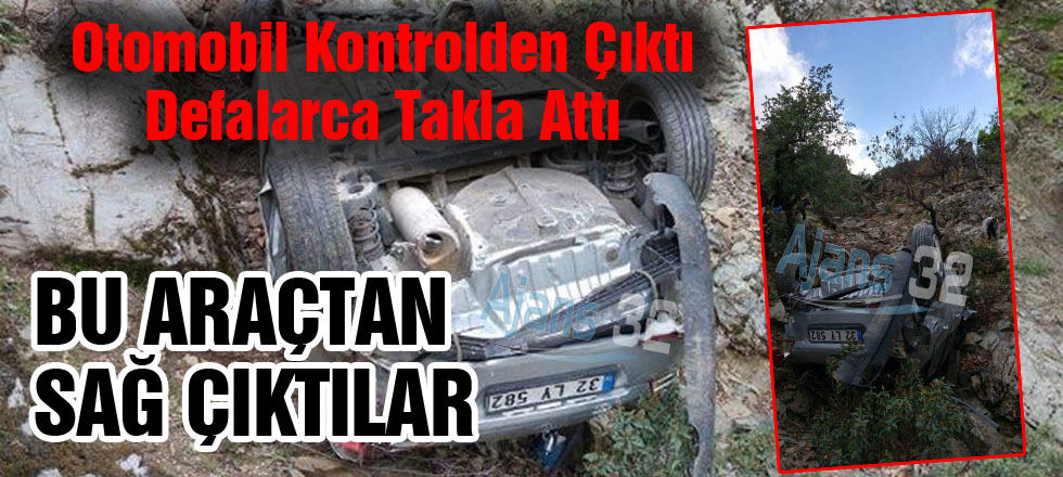 Otomobil Kontrolden Çıktı, Defalarca Takla Attı