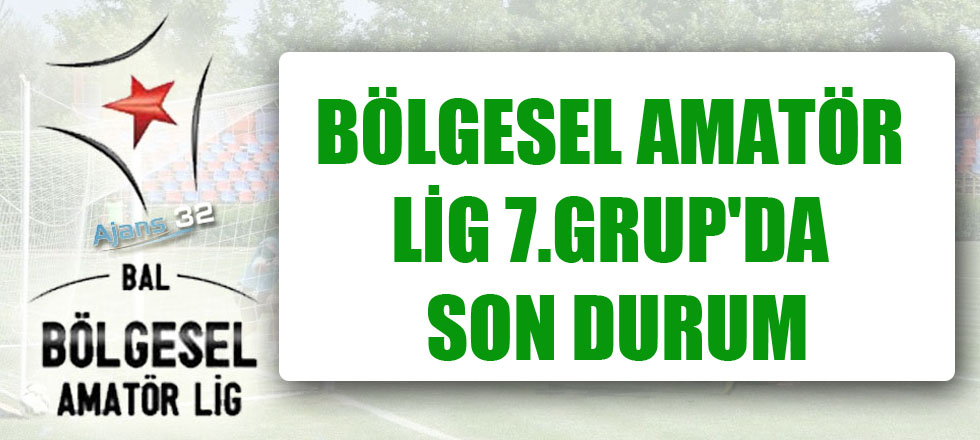 Bölgesel Amatör Lig 7. Grupta Bu Hafta