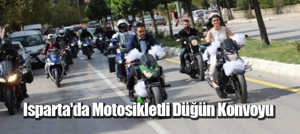 Isparta'da Motosikletli Düğün Konvoyu