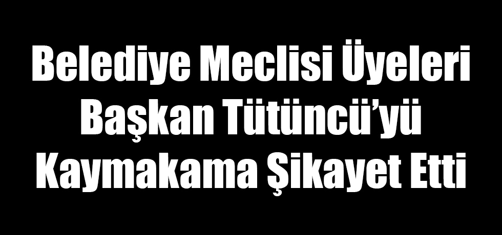 Belediye Meclisi ÜyeleriBaşkan Tütüncü’yüKaymakama Şikayet Etti