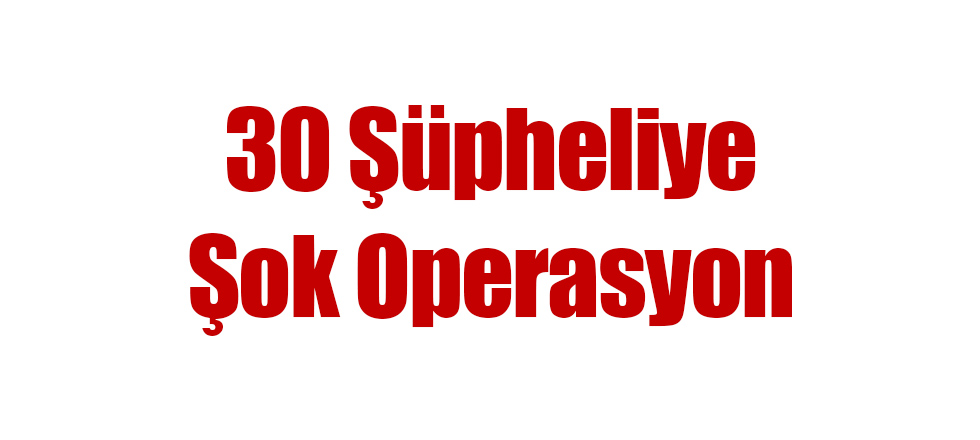 30 Şüpheliye Şok Operasyon