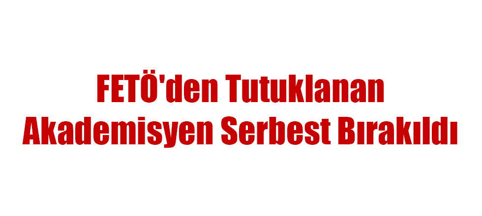 FETÖ'den Tutuklanan Akademisyen Serbest Bırakıldı