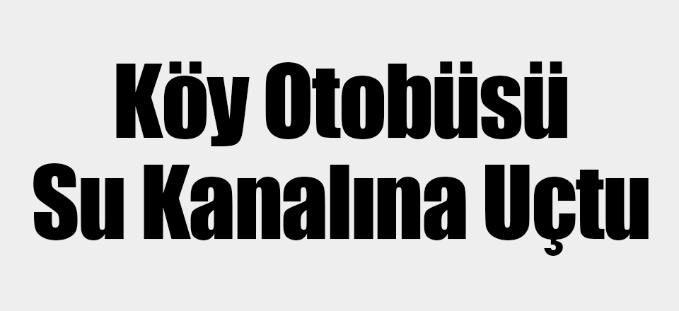 Köy Otobüsü Su Kanalına Uçtu