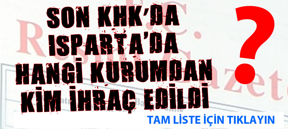 Kamu İhraç Dalgası / İşte Tam Liste