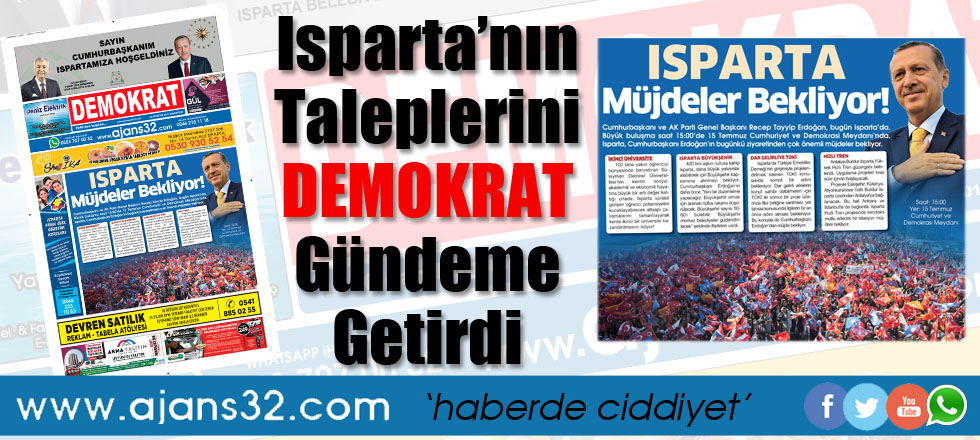 İşte Isparta'nın Talepleri
