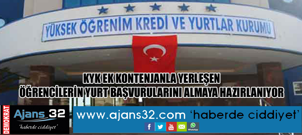 Kyk Ek Kontenjanla Yerleşen Öğrencilerin Yurt Başvurularını Almaya Hazırlanıyor